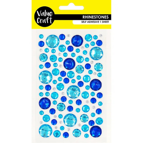 Craft Blue & Silver Bubble Self-Adhesive Rhinestones